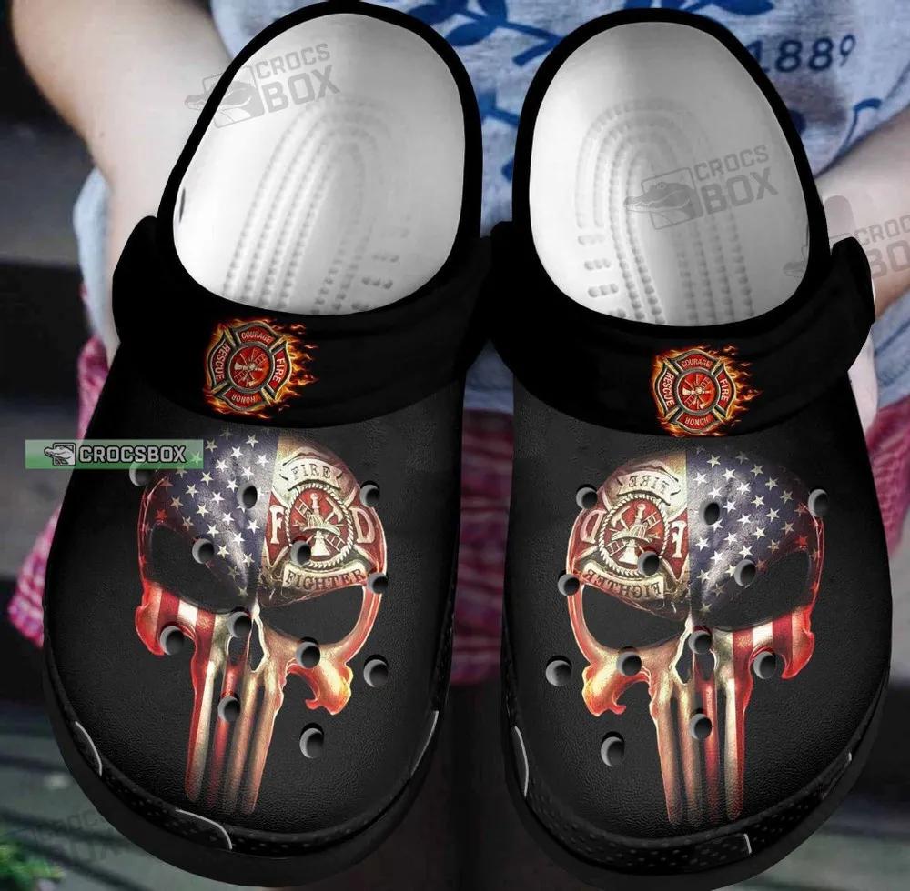 Firefighter Skull Printed Crocs Shoes