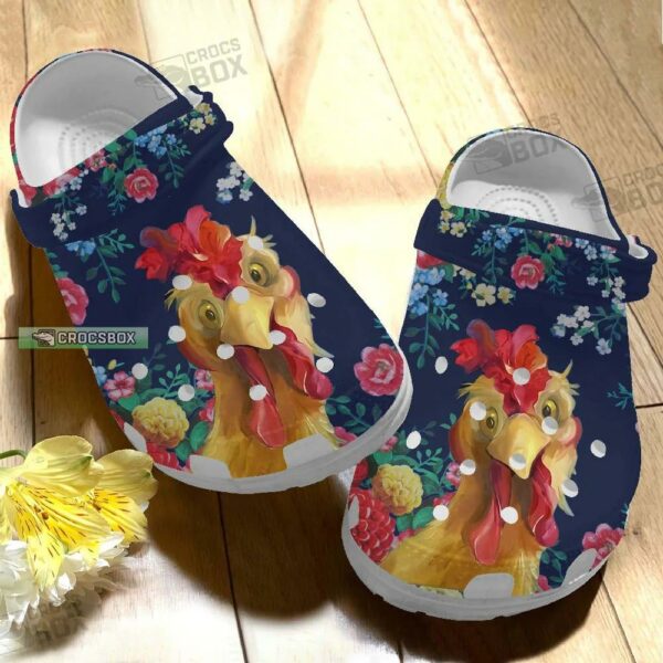 Floral Vintage Chicken Shoes Crocs