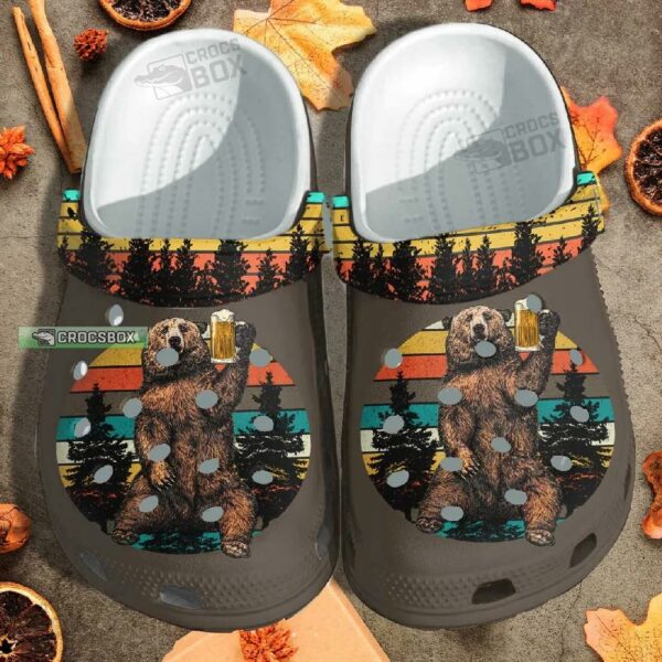 Funny Camping Beer Crocs Forest