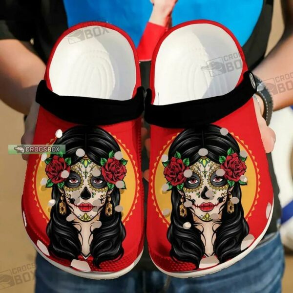 Girl Roses Skull Crocs Shoes
