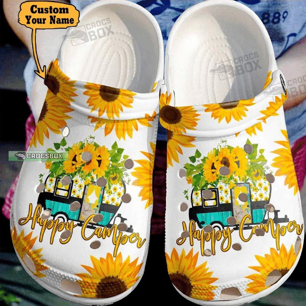 Happy Camper Sunflower Crocs Shoes
