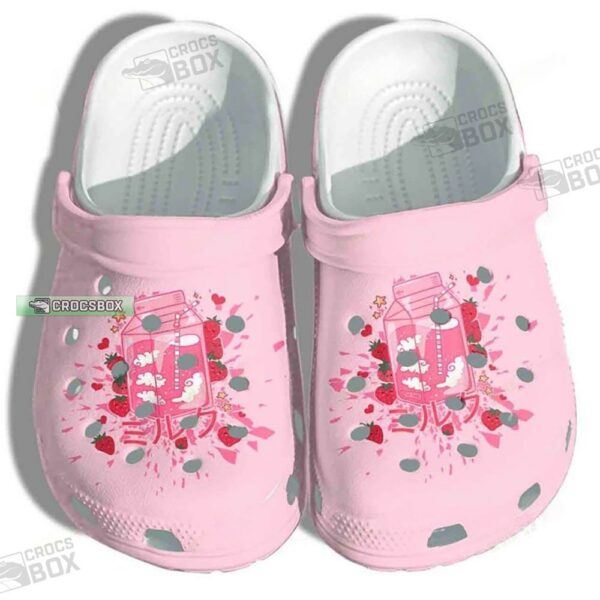 Japanese Strawberry Drink Crocs Shoes