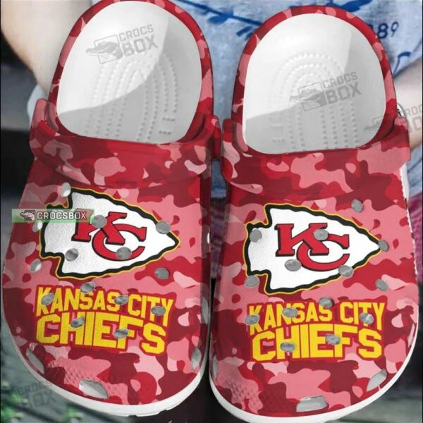 NFL KC Chiefs Red Camo Crocs Shoes
