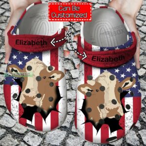 Personalized American Cow Crocs Shoes