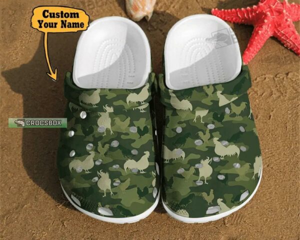 Personalized Animals Camo Chicken Funny Crocs Shoes