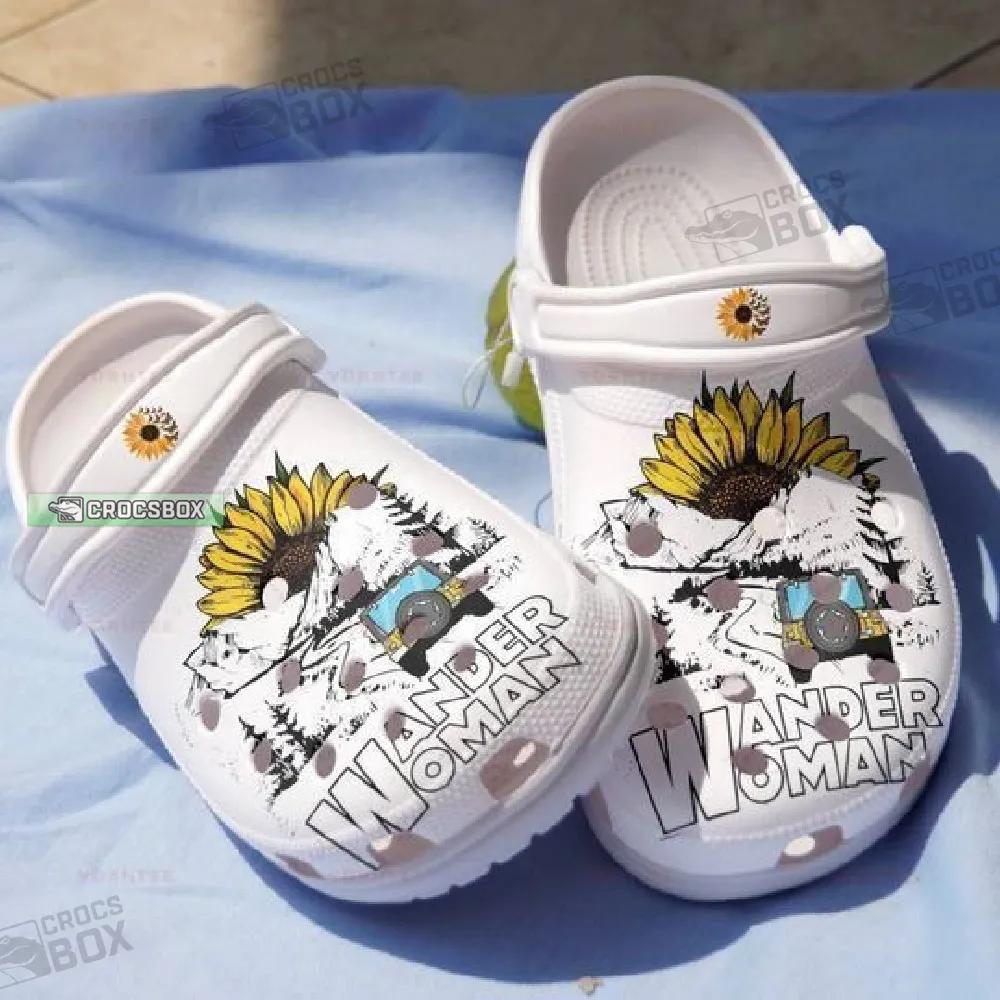 Sunflowers With Wander Camping Crocs Shoes