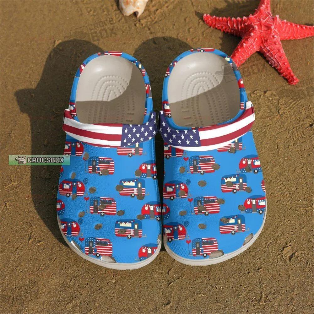 USA Happy Campers Bus Crocs Shoes