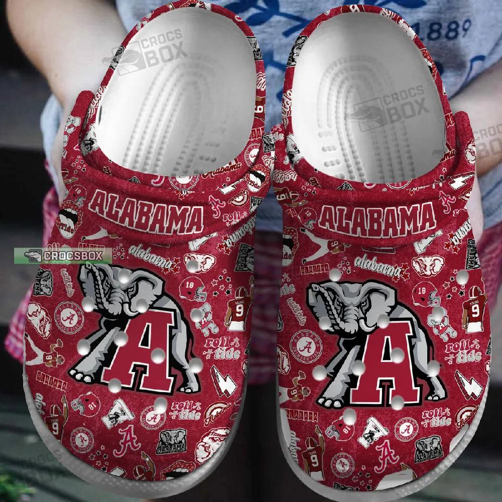 Alabama Crimson Tide Themed Crocs Shoes
