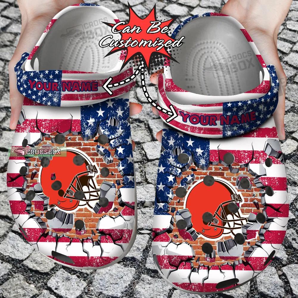 American Football Browns Crocs Shoes