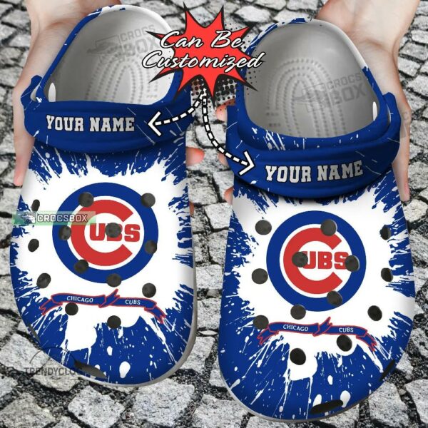 Baseball Cubs Blue Tide Dye Crocs Shoes