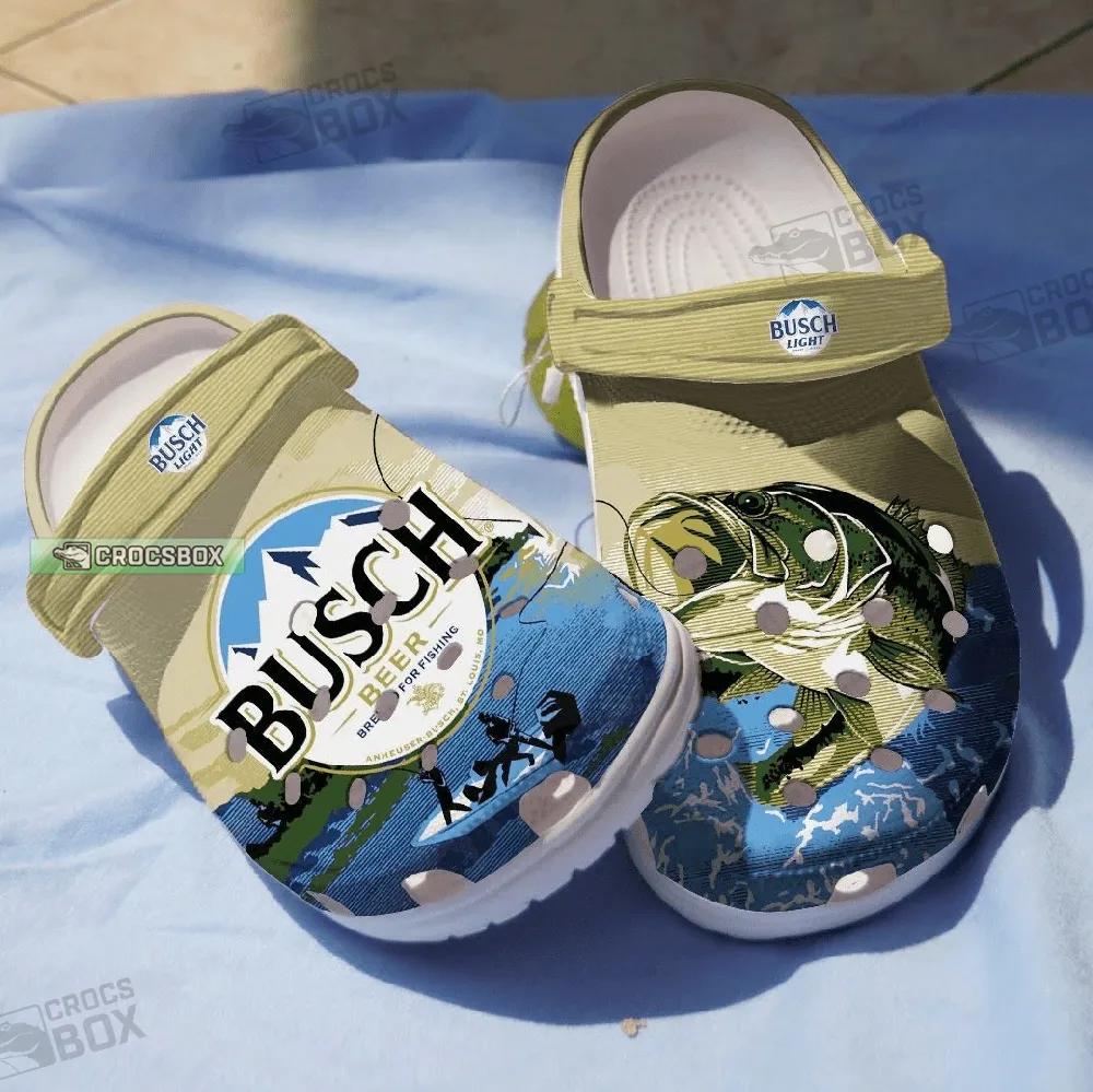 Busch Light Beer And Fishing Crocs Clogs