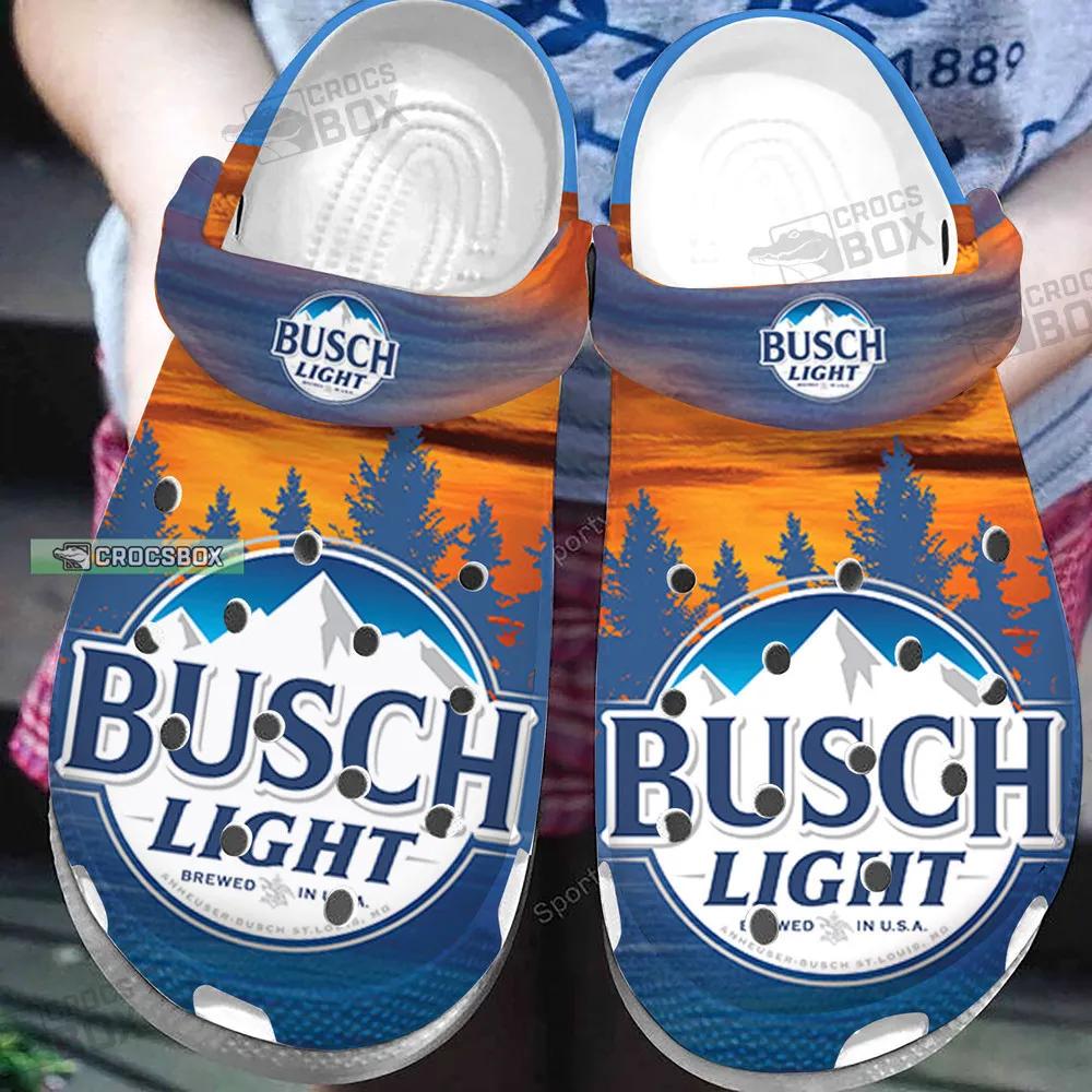 Busch Light Ice Mountain Sunset Crocs