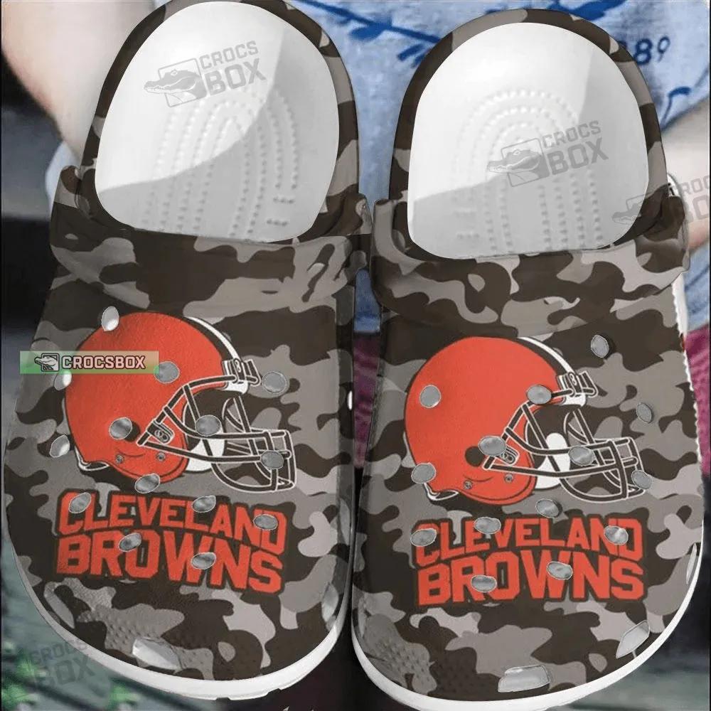 Cleveland Browns Camo Crocs Shoes