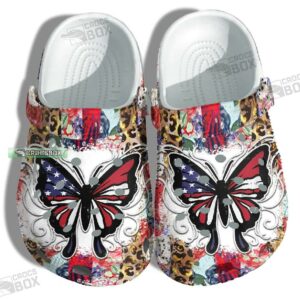 Colorful Butterfly 4Th Of July Crocs Shoes Womens