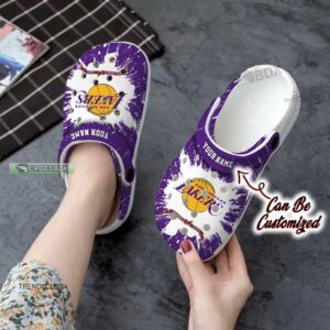 Custom Lakers Vintage Purple Crocs Shoes 1