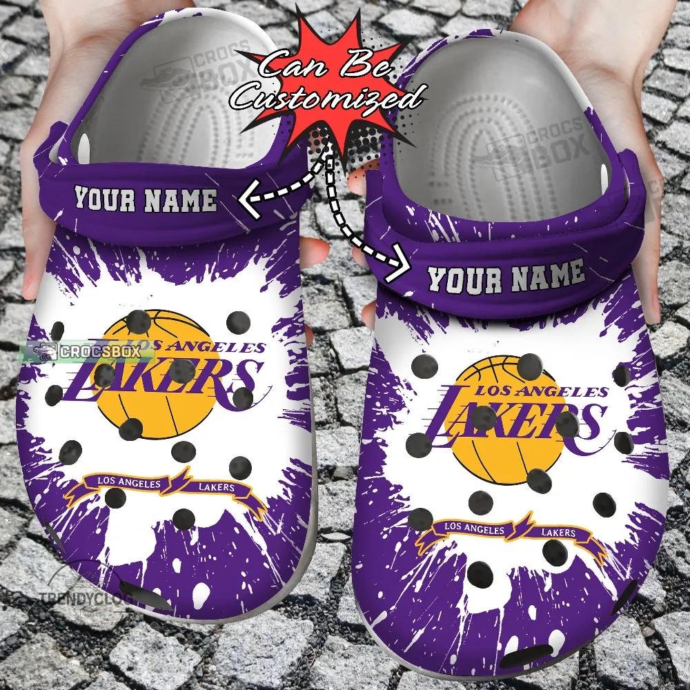 Custom Lakers Vintage Purple Crocs Shoes 2