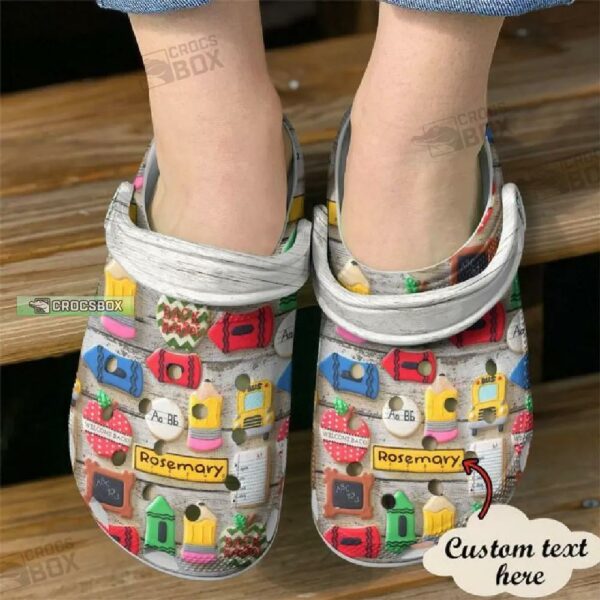 Custom Name 3D Cookies Teacher Crocs Shoes