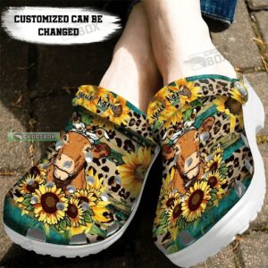 Cute Cow Rustic Sunflower Tea Wood Leopard Crocs Shoes