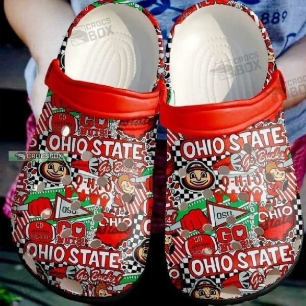 Ohio State Buckeyes Christmas Crocs Red
