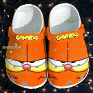 Orange Lazy Cat Comfort Crocs Shoes 0