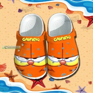 Orange Lazy Cat Comfort Crocs Shoes 1