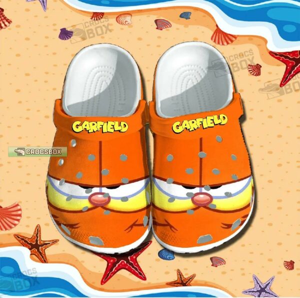 Orange Lazy Cat Comfort Crocs Shoes