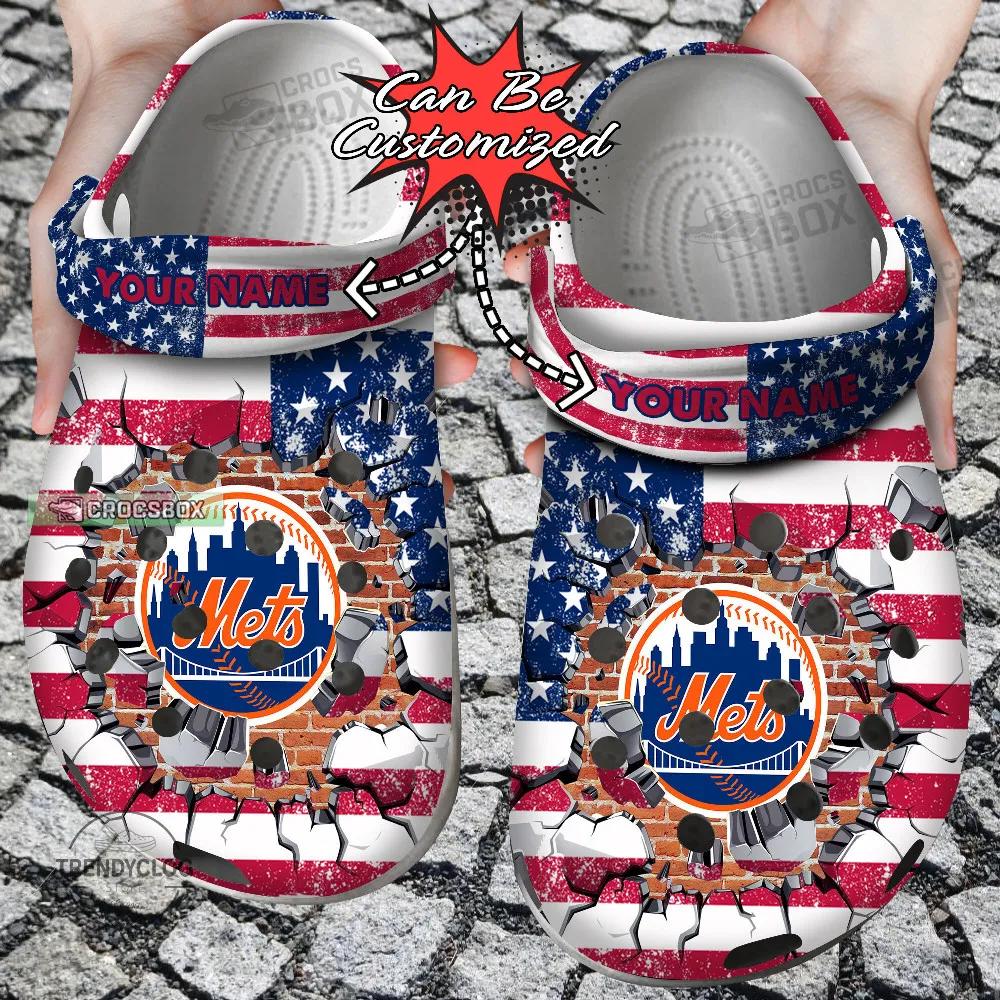 Personalized NY Mets American Baseball Crocs
