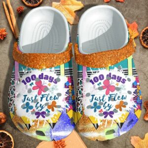 100 Days Just Flew By Flower Crocs Shoes