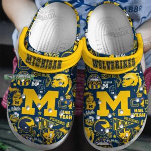 Blue and Yellow NCAA Michigan Wolverines Crocs 1