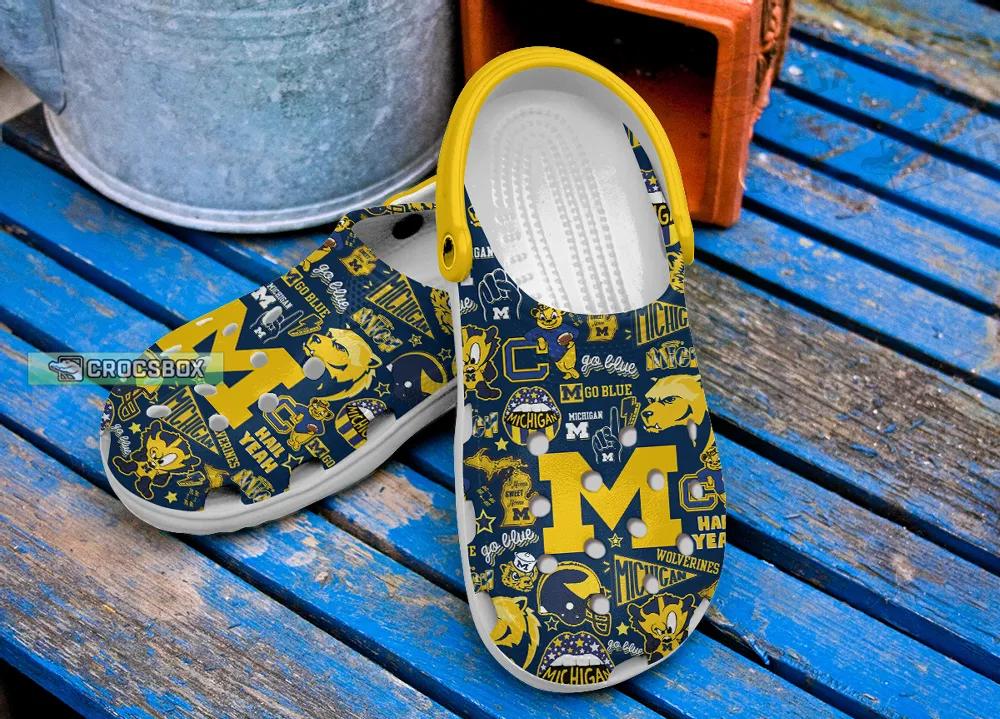Blue and Yellow NCAA Michigan Wolverines Crocs 3