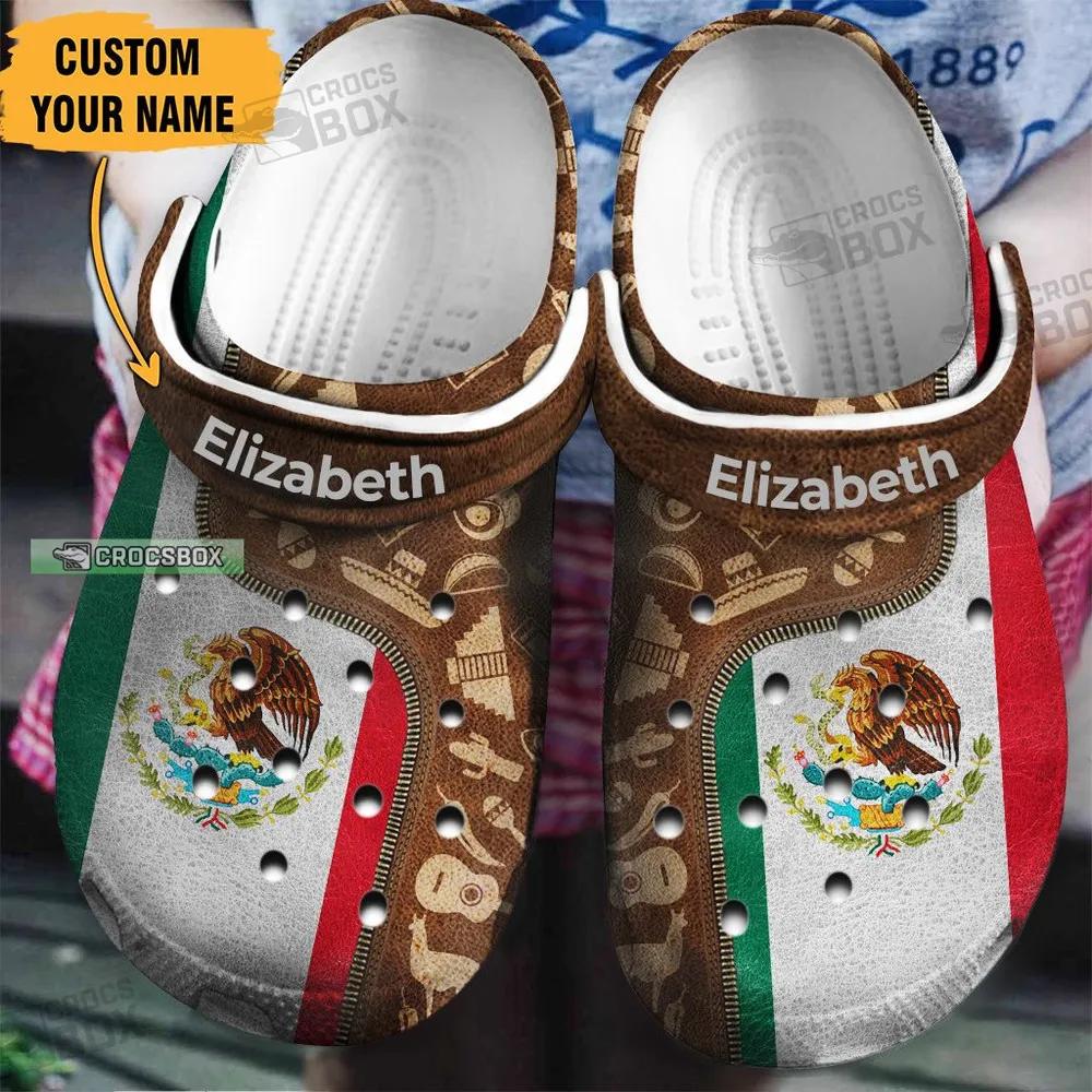 Custom Mexico Flag And Symbols Crocs Shoes
