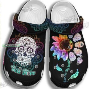 Custom Sugar Skull Zero Given Sunflower Hippie Crocs Shoes