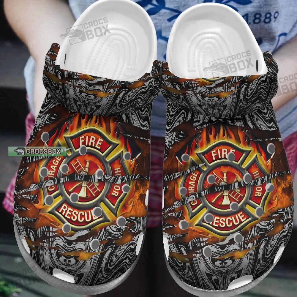 Fire Rescue Firefighter Crocs Shoes