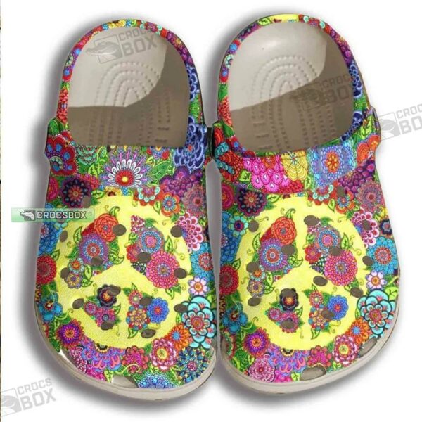 Floral Hippie Sign Women Crocs Shoes