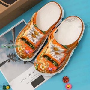 Hippie A Peace Car Orange Crocs Shoes