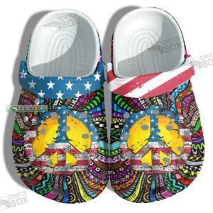 Hippie America 4Th Of July Crocs