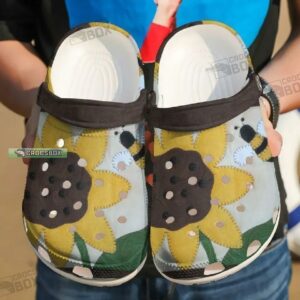 Hippie Bee And Sunflower Crocs Shoes