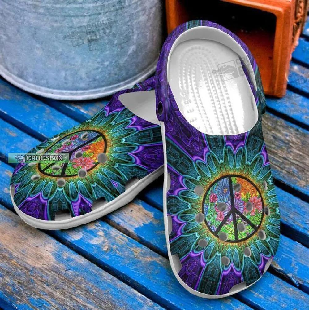 Hippie Flower Power Crocs Shoes