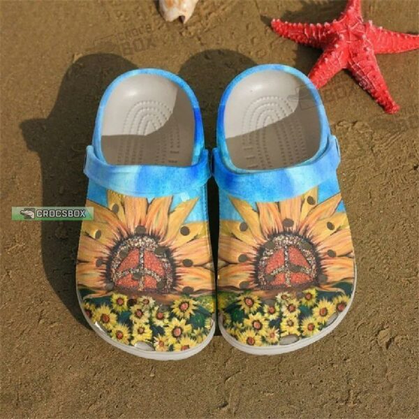 Hippie Sunflower Field Crocs Shoes