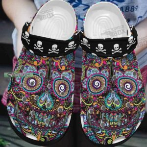 Mexican Hippie Skull Crocs Shoes