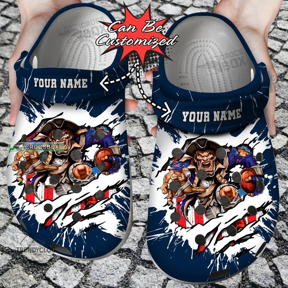 Personalized Patriots Mascot Crocs Shoes