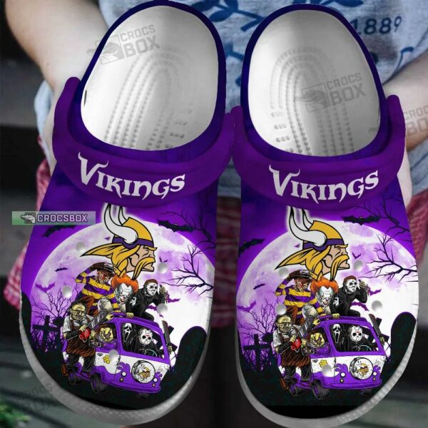 Minnesota Vikings Halloween Nightmare Crocs Shoes