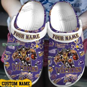 Personalized Minnesota Vikings Die Hard Fan Crocs Shoes 1